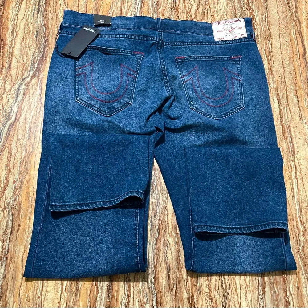 True Religion Jeans Dark Indigo Blaster Ricky Straight Jeans Men’s Size 38